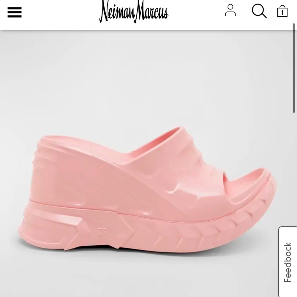 Pink givenchy marshmallow wedge platform heels.